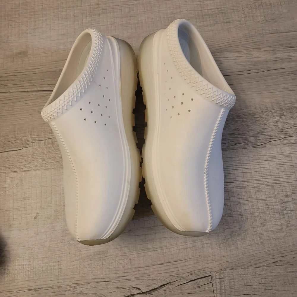 UGG White Slip-On Clog Sandals